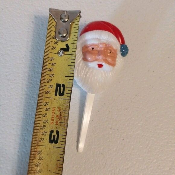 Santa Claus Head Cupcake Cake Picks Plastic 3" Set Of 12 Holiday Baking Festive - Picture 3 of 4